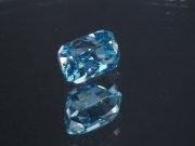 6ct+ trimmed baguette (octagon / step cut) deep B grade blue zircon from Cambodia