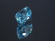 6ct+ trimmed baguette (octagon / step cut) deep B grade blue zircon from Cambodia