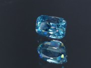 6ct+ trimmed baguette (octagon / step cut) deep B grade blue zircon from Cambodia