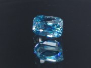 6ct+ trimmed baguette (octagon / step cut) deep B grade blue zircon from Cambodia