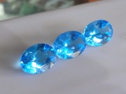 Calibrated Pair or Set of Swiss Blue Topaz. 