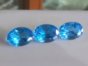 Calibrated Pair or Set of Swiss Blue Topaz. 