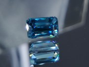 Cambolite Gem: 6ct+ Trimmed Baguette (Octagon / Step Cut) Deep A Grade Blue Zircon from Cambodia