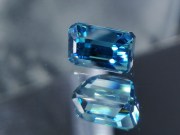 Cambolite Gem: 6ct+ Trimmed Baguette (Octagon / Step Cut) Deep A Grade Blue Zircon from Cambodia