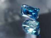 Cambolite Gem: 6ct+ Trimmed Baguette (Octagon / Step Cut) Deep A Grade Blue Zircon from Cambodia