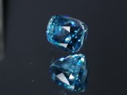 Excellent B grade color Cambolite cushion cut blue zircon, professional supplier for quality jewelry