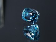 Excellent B grade color Cambolite cushion cut blue zircon, professional supplier for quality jewelry