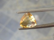 Nice colour zoning in this Trillion cut Citrine (Yellow Quartz)