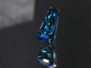 Grade AAA color, rare extremely high hue fancy tapered baguette / trapezoid natural blue zircon of 6.59ct