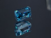 Cambolite Gem: 6ct+ Trimmed Baguette (Octagon / Step Cut) Deep A Grade Blue Zircon from Cambodia