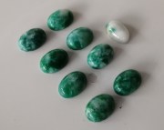 Green and White Calibrated Jade Cabochons from Myanmar