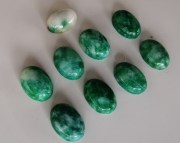 Green and White Calibrated Jade Cabochons from Myanmar