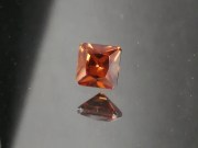 Beautiful 2.2ct deep orange natural untreated Zircon precision princess cut from Ratanakiri, Cambodia. 