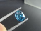 This is a grade A best color blue Zircon sold at a discounted price because of a tiny crack, calibration is 8mm by 6mm. 