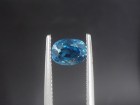 This is a grade A best color blue Zircon sold at a discounted price because of a tiny crack, calibration is 8mm by 6mm. 