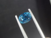 This is a grade A best color blue Zircon sold at a discounted price because of a tiny crack, calibration is 8mm by 6mm. 