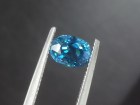 This is a grade A best color blue Zircon sold at a discounted price because of a tiny crack, calibration is 8mm by 6mm. 