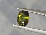 Olive green Tourmaline for sale faceted in oval. 