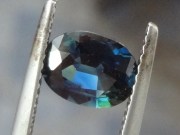 Navy Blue and Green Sapphire from Madagascar. 