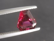 Rhodolite Garnet Trimmed Trapezoid / Trimmed asymmetrical Baguette Style Cut with Pink to Red Colors