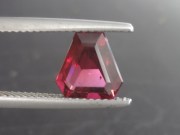 Rhodolite Garnet Trimmed Trapezoid / Trimmed asymmetrical Baguette Style Cut with Pink to Red Colors