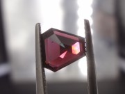 Rhodolite Garnet Trimmed Trapezoid / Trimmed asymmetrical Baguette Style Cut with Pink to Red Colors