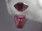 Rhodolite Garnet Trimmed Trapezoid / Trimmed asymmetrical Baguette Style Cut with Pink to Red Colors