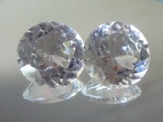 White Topaz Round Diamond / Brilliant Cut 31.5ct, Pair for Sale. 