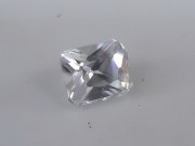  Trimmed rectangle cut white Zircon from Ratanakiri 4.6 carats