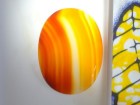 Beautiful 88 carats wide and flat Chalcedony cabochon from Cambodia. 