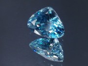 Beautiful color grade B large blue zircon drop/pear for high quality pendant from Cambodia