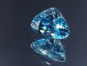 Beautiful color grade B large blue zircon drop/pear for high quality pendant from Cambodia