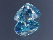 Beautiful color grade B large blue zircon drop/pear for high quality pendant from Cambodia