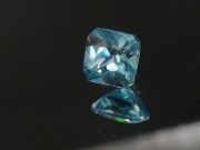 Affordable 2.4ct pastel blue natural Zircon princess / trimmed square cut from Ratanakiri, Cambodia. 