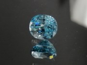 Discounted very shiny and affordable, cushion cut blue zircon from Cambodia