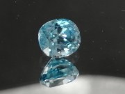 Discounted very shiny and affordable, cushion cut blue zircon from Cambodia