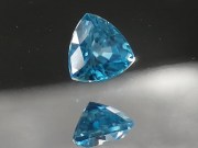 Good quality B+ grade blue Zircon, very clean and shiny, trillion cut