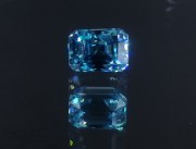 Cambolite gem: 4ct+ trimmed baguette (Octagon / Step Cut) sky blue Zircon from Cambodia