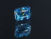 Cambolite gem: 4ct+ trimmed baguette (Octagon / Step Cut) sky blue Zircon from Cambodia