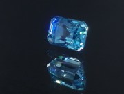 Cambolite gem: 4ct+ trimmed baguette (Octagon / Step Cut) sky blue Zircon from Cambodia