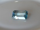 Purchase large emerald cut blue Zircon bi-color gemstone white and blue. 