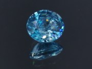 Large Blue Zircon - very wide while shallow, a big zircon gem