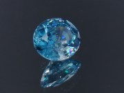 Large Blue Zircon - very wide while shallow, a big zircon gem