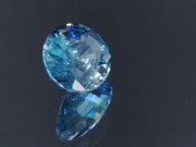 Large Blue Zircon - very wide while shallow, a big zircon gem