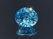 Large Blue Zircon - very wide while shallow, a big zircon gem