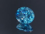 Large Blue Zircon - very wide while shallow, a big zircon gem