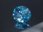 Large Blue Zircon - very wide while shallow, a big zircon gem