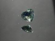 Green and Yellow to Blue Sapphire Heart Shaped from Chanthaburi Thailand. 