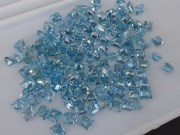 Blue Zircon Wholesale Lot, Square Cut and Calibrated at 4mm