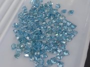 Blue Zircon Wholesale Lot, Square Cut and Calibrated at 4mm